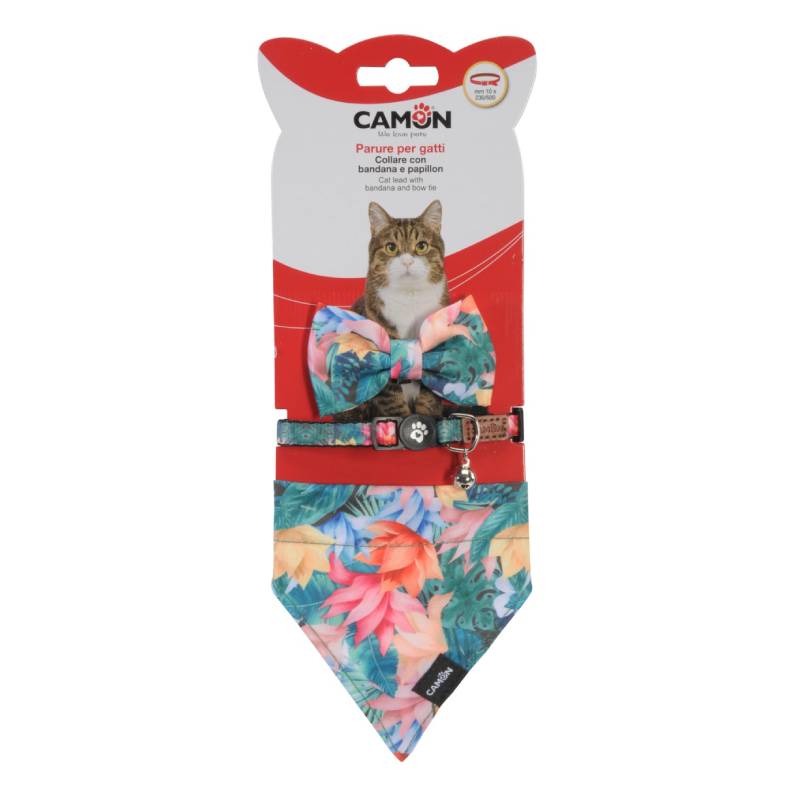 DG071 Mačji set – mačja ogrlica s maramicom i leptir mašnom – Tropical