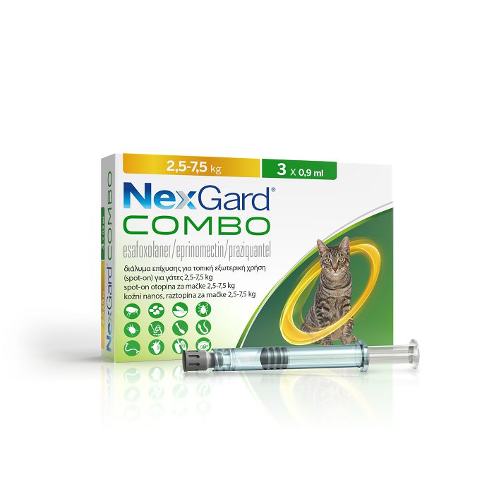 NexGard® COMBO otopina za nakapavanje za mačke, 1 aplikator 1 NexGard® COMBO otopina za nakapavanje za mačke, 1 aplikator