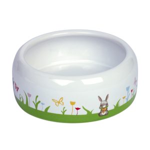 Nobby Flower keramička posuda za zečeve 14×5.5 cm 500 ml bijela